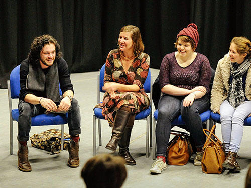 Actor from Game of Thrones Kit Harrington (Jon Snow) gives a talk in the Drama Studio at The ӶƵ
